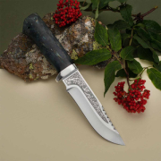 Категория ножей купить в Владивостоке: Нож Стрелец (95Х18, Стабилизированная карельская береза лазурная, Алюминий)
