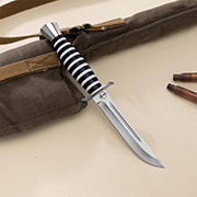 Категория ножей купить в Владивостоке: Нож Финка-2 Морская пехота (95Х18, Оргстекло, Нержавеющая сталь, Алюминий)