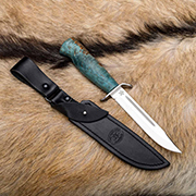 Ножи из стали CPR – оптимальное сочетание надежности и доступности: Нож Штрафбат (95Х18, Стабилизированная карельская береза лазурная, Нержавеющая сталь)