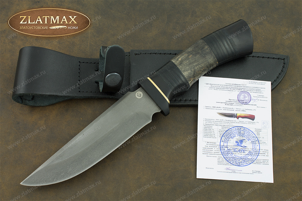 Нож T003 (Литой булат, Комбинированная, Микарта)
