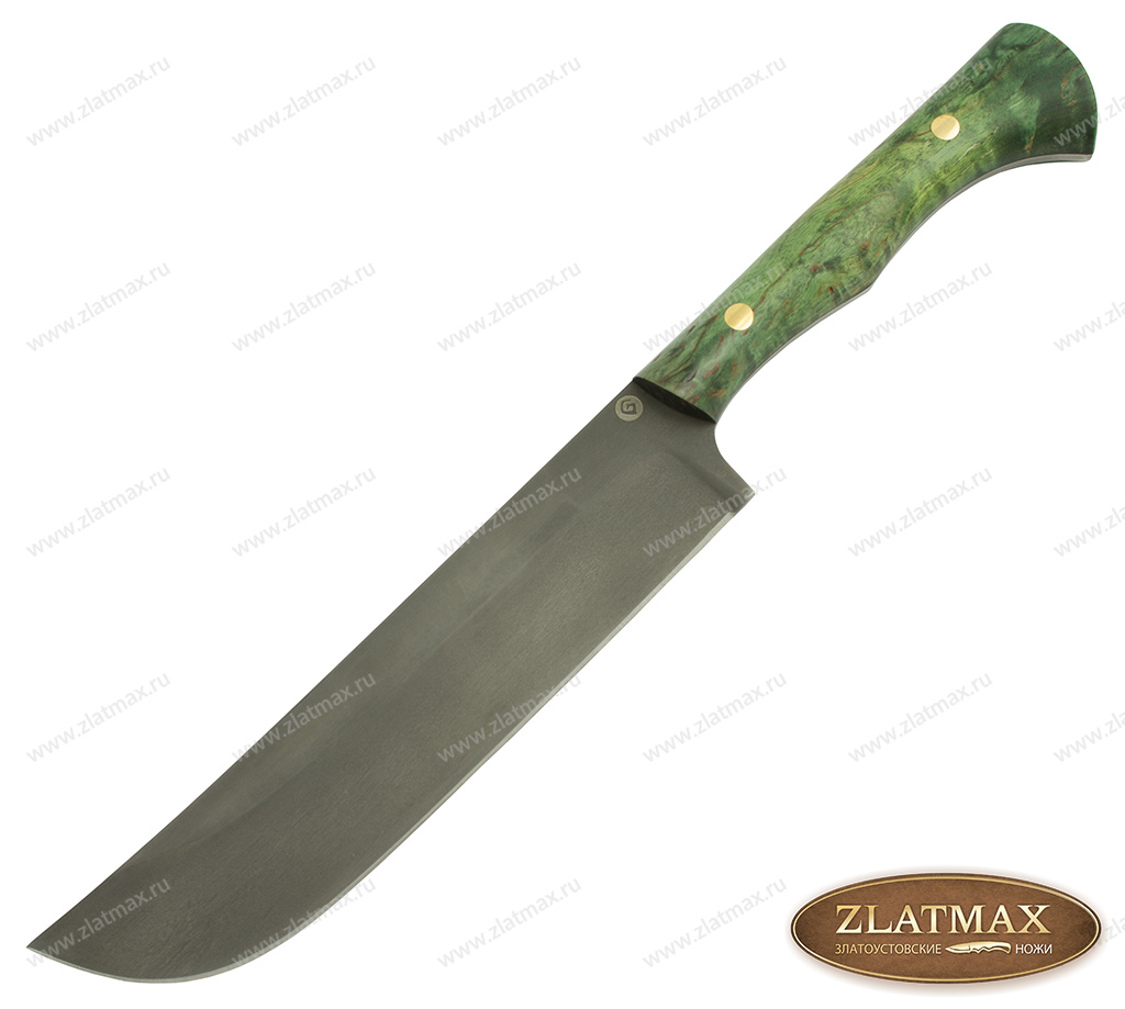 Узбекский нож Пчак K005 (Литой булат, Накладки стабилизированный кап клёна) фото-01