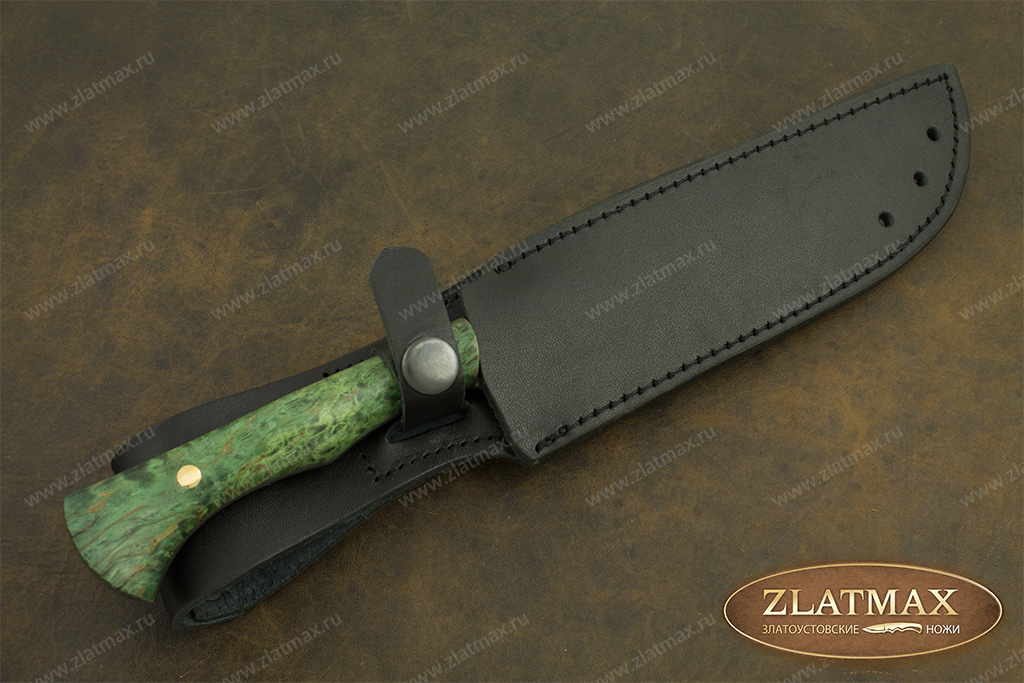 Узбекский нож Пчак K005 (Литой булат, Накладки стабилизированный кап клёна)