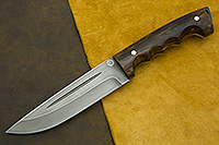 Нож R010 Спасатель (Литой булат, Накладки стабилизированная карельская береза)