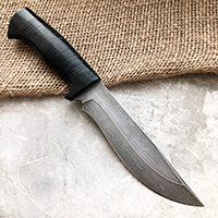 Нож T004 (Литой булат, Наборная кожа, Микарта)