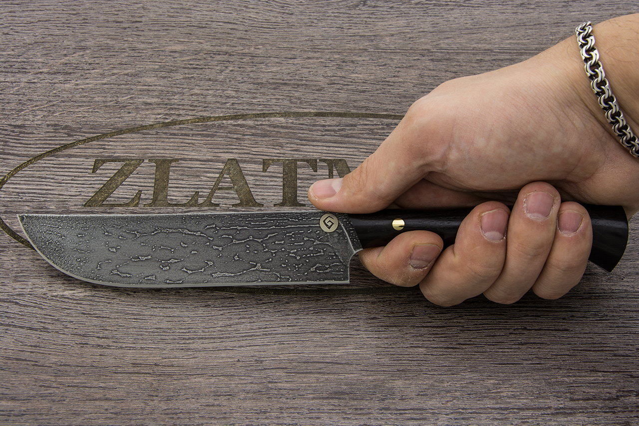 Узбекский нож Пчак K004 (Литой булат, Накладки граб)