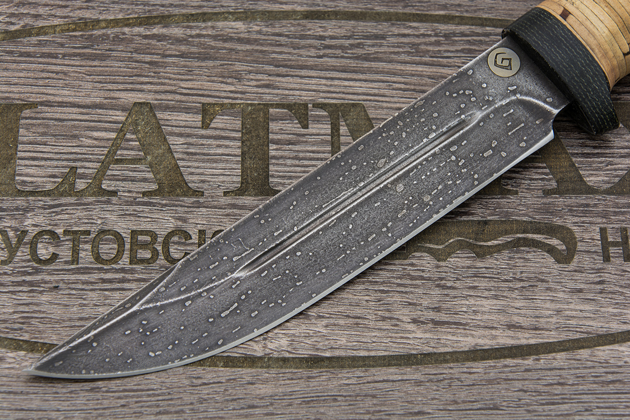 Нож Финский R006 (Литой булат, Наборная береста, Микарта)
