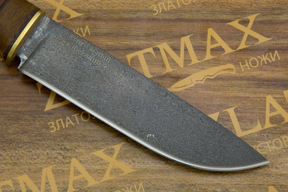 Нож BSU-005 (Литой нержавеющий тигельный булат, Латунь)