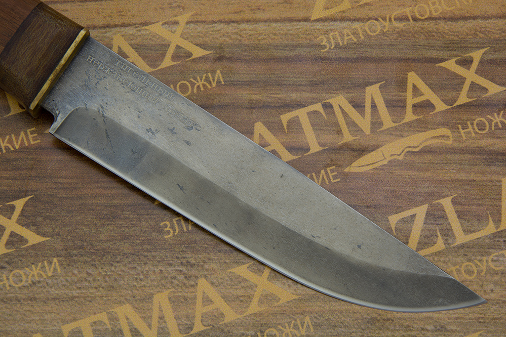 Нож BSU-006 (Литой нержавеющий тигельный булат, Латунь)