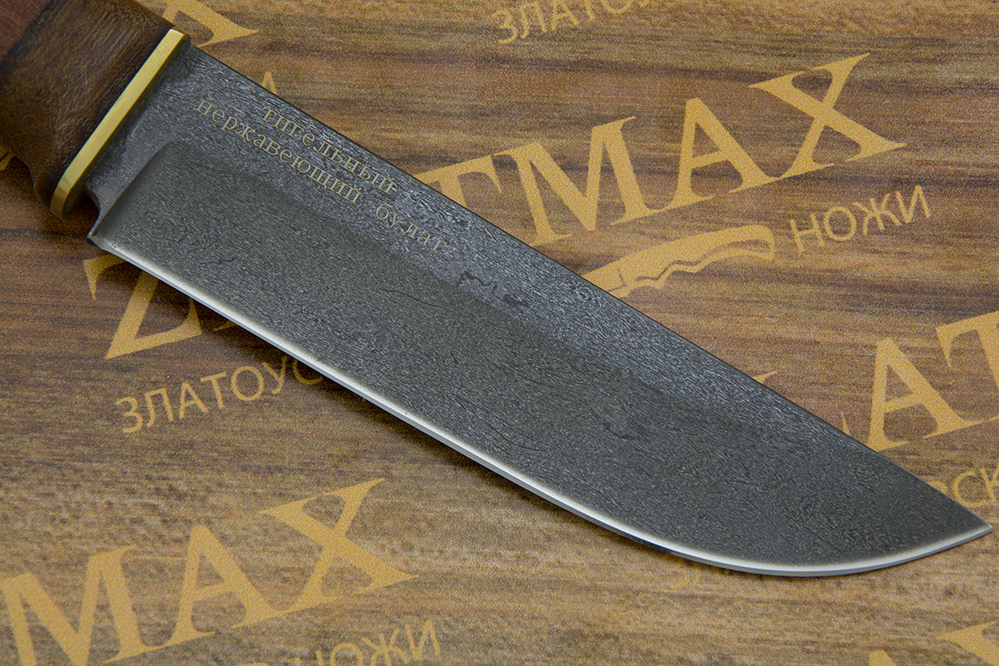 Нож BSU-008 (Литой нержавеющий тигельный булат, Латунь)