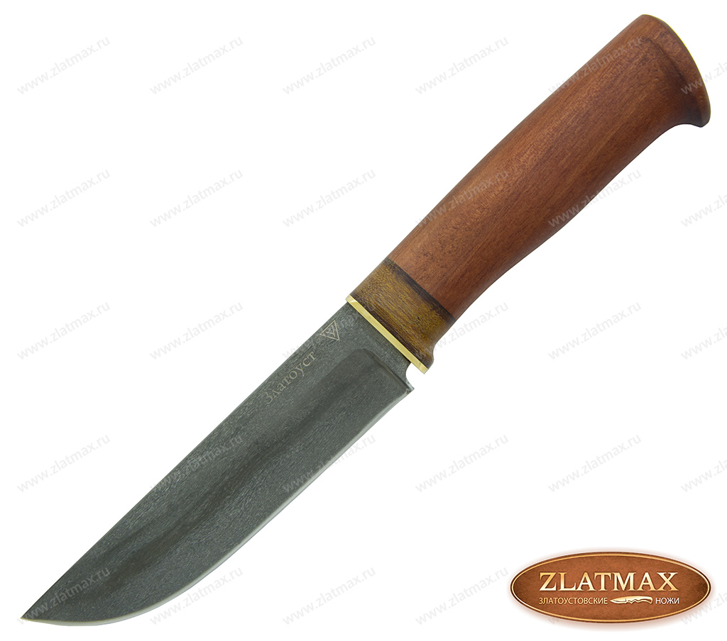 Нож BSU-008 (Литой нержавеющий тигельный булат, Махагон африканский, Латунь) фото-01