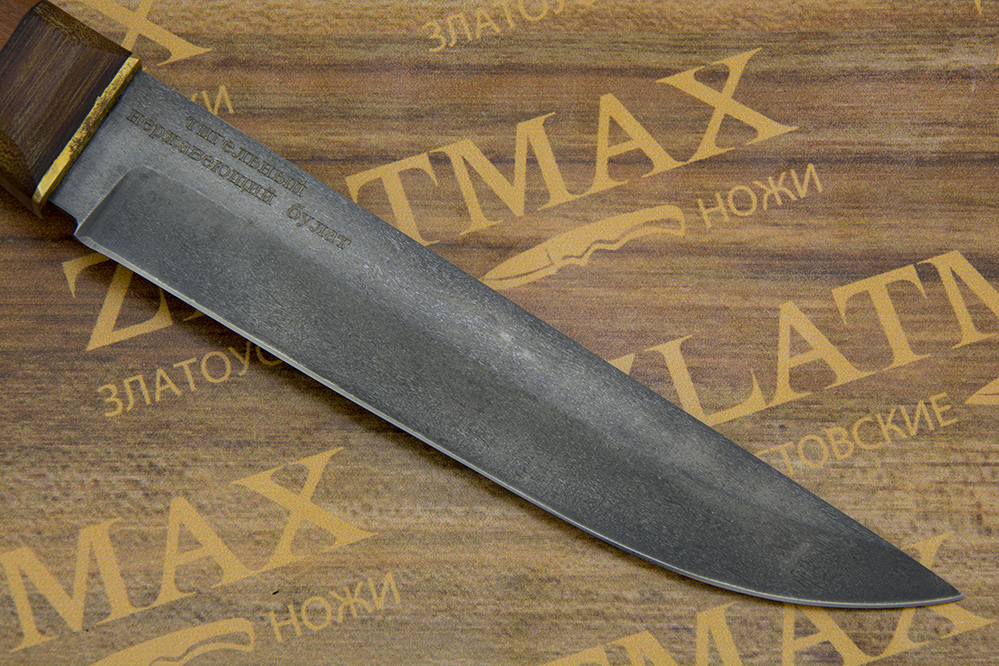 Нож BSU-009 (Литой нержавеющий тигельный булат, Латунь)