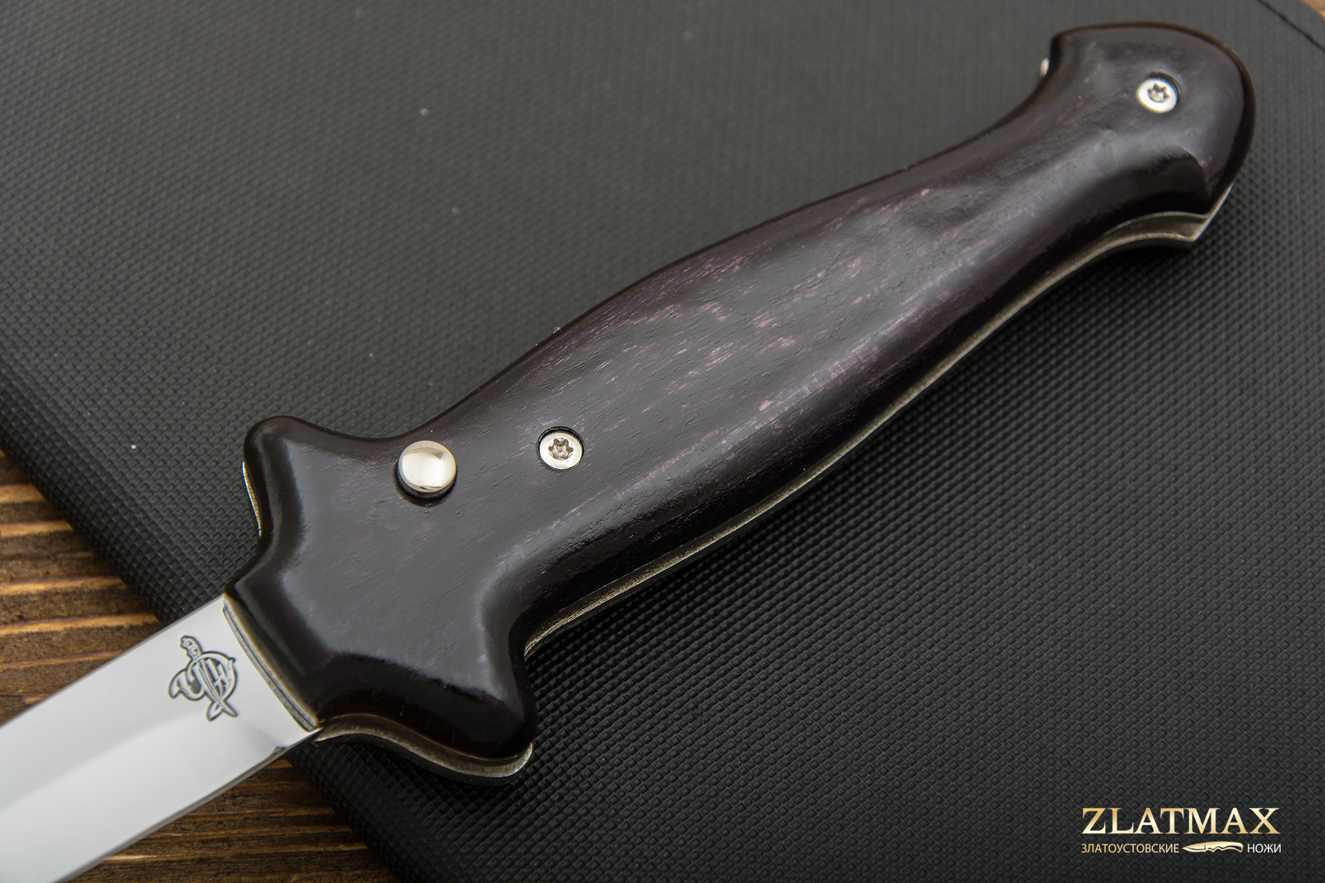 Нож автоматический НС-6м (40Х10С2М, Накладки Бук морёный)