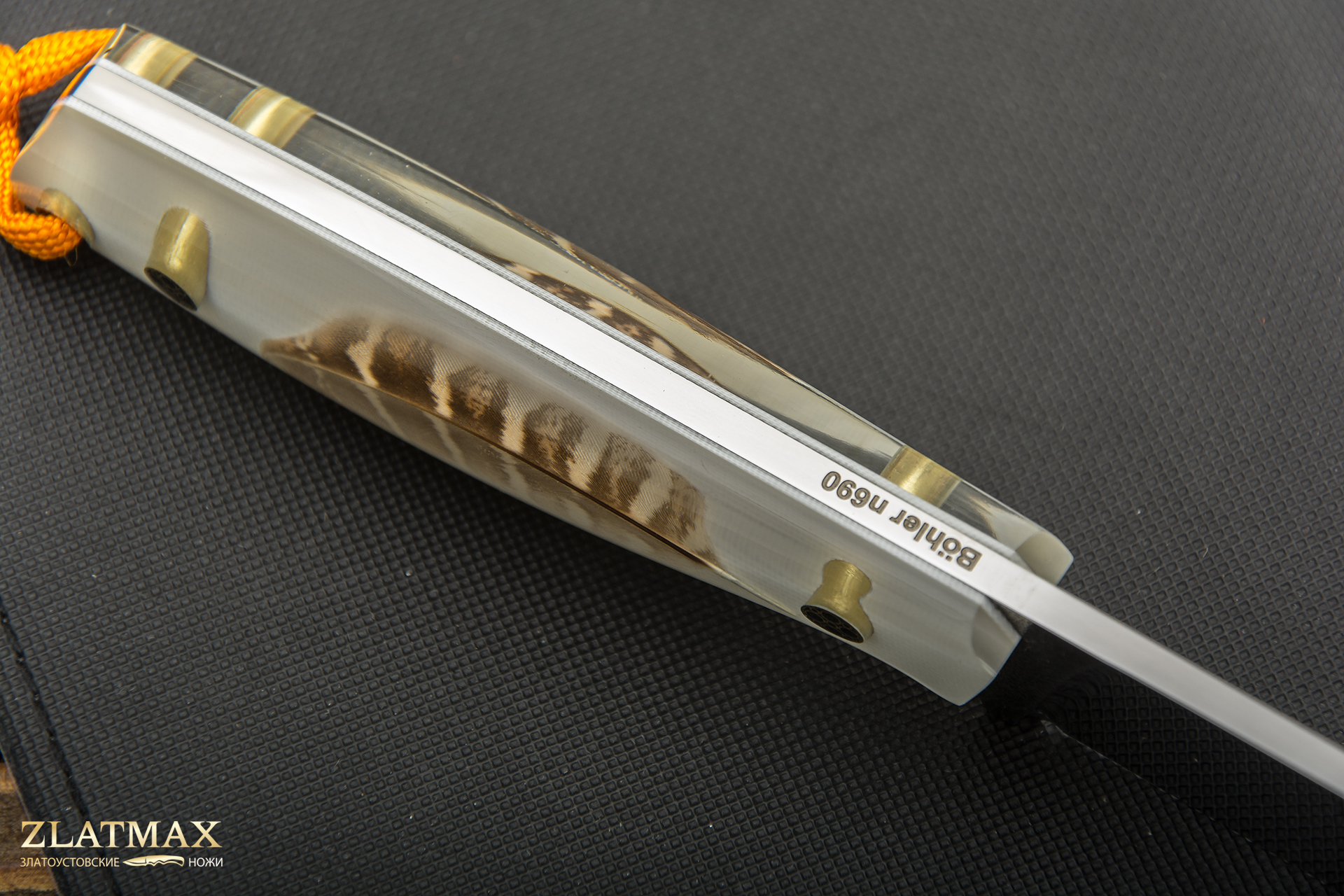 Нож Ривер М (N690, Накладки композит «Перо», Полировка клинка)
