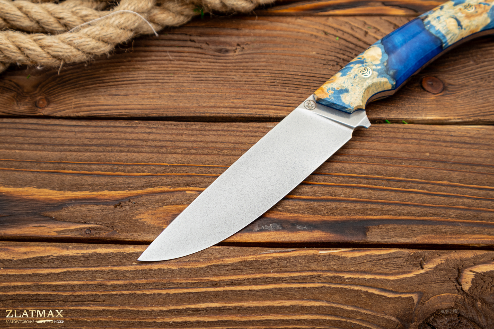 Нож FOX (N690, Накладки стабилизированный кап клёна)