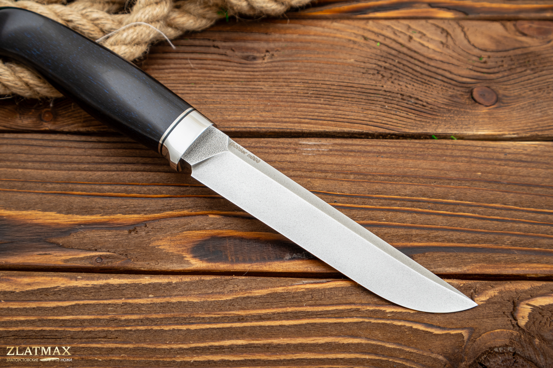 Нож Финка (N690, Стабилизированная древесина, Нержавеющая сталь)