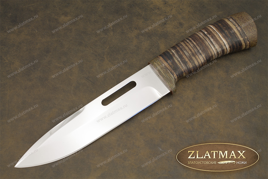 Нож Робинзон (95Х18, Наборная кожа, Текстолит)