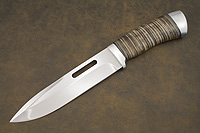 Нож Робинзон (95Х18, Наборная кожа, Алюминий)