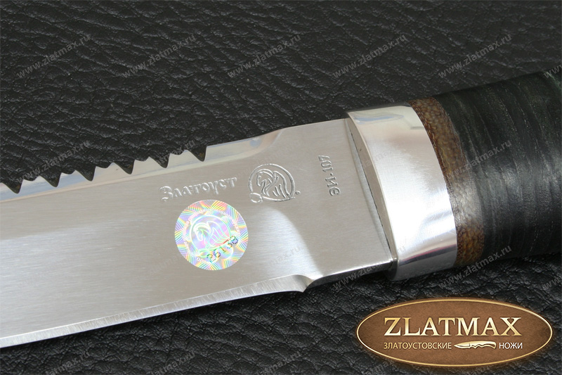 Нож Спас-2 (40Х10С2М, Наборная кожа, Алюминий)