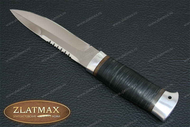 Нож Спас-2 (40Х10С2М, Наборная кожа, Алюминий)