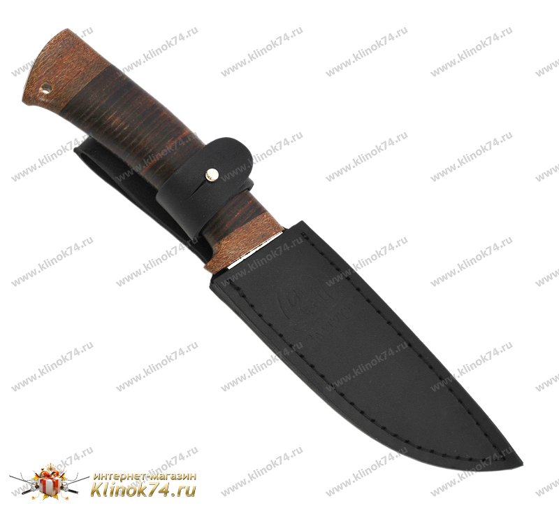 Нож Пикник (40Х10С2М, Наборная кожа, Текстолит)