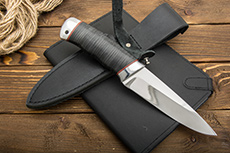 Нож Косотур (95Х18, Наборная кожа, Алюминий)