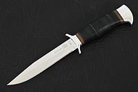 Нож Разведчик (40Х10С2М (ЭИ-107), Наборная кожа, Алюминий)