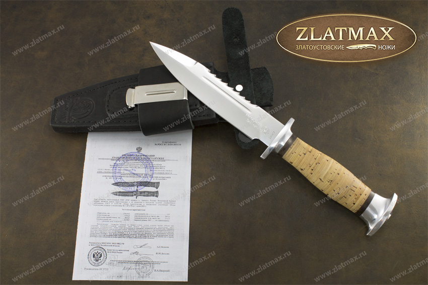 Нож Спас-6 (40Х10С2М, Наборная береста, Алюминий)