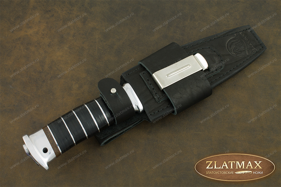 Нож Спас-1 Погранвойска (40Х10С2М, Наборная кожа, Алюминий)