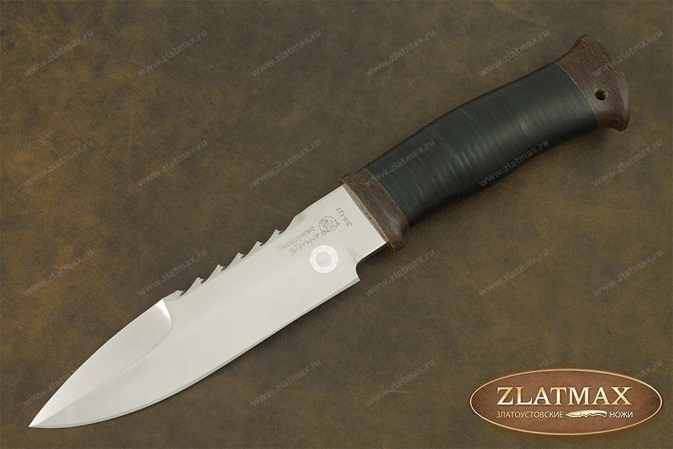 Нож Спас-1 МЧС (40Х10С2М, Наборная кожа, Текстолит)