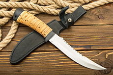 Нож Рыбацкий-1 (40Х10С2М (ЭИ-107), Наборная береста, Текстолит)