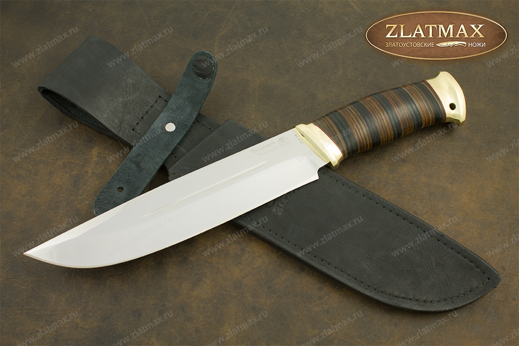 Нож Таежный-2 (95Х18, Наборная кожа, Латунь)