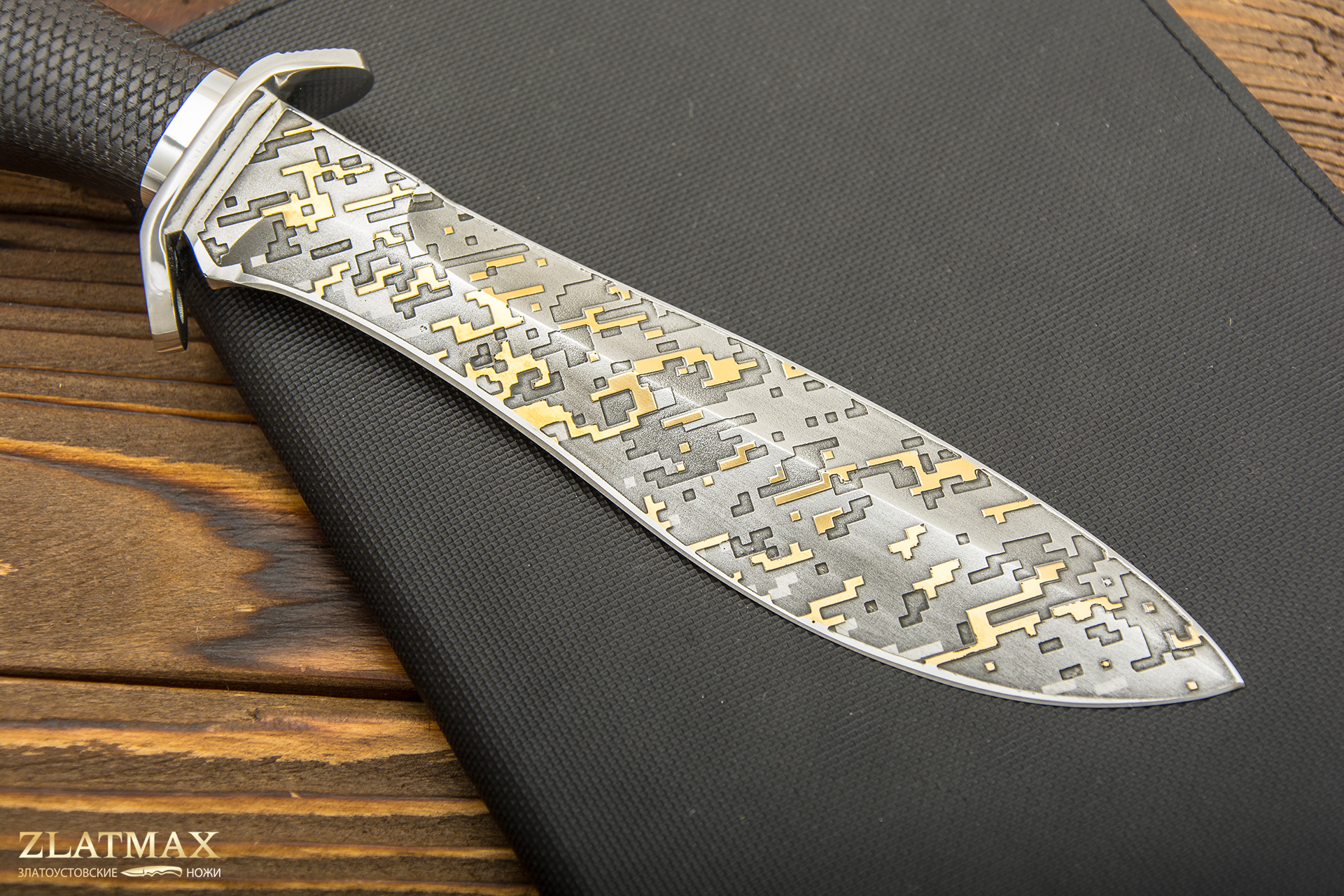 Нож Кистень подарочный (95Х18, Граб, Нержавеющая сталь, Золочение)