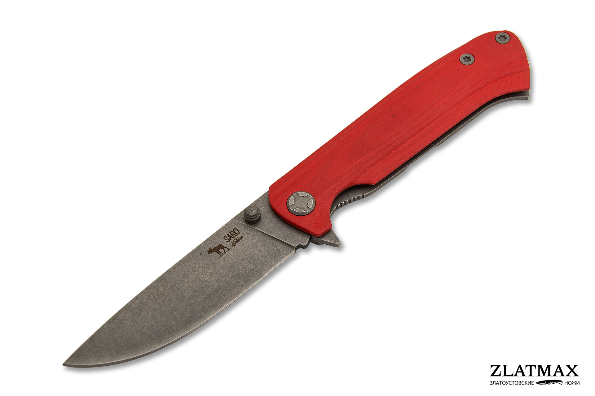 Нож Складной Чиж (K110 Böhler, Накладки G10 Красный, Обработка клинка Stonewash) фото-01