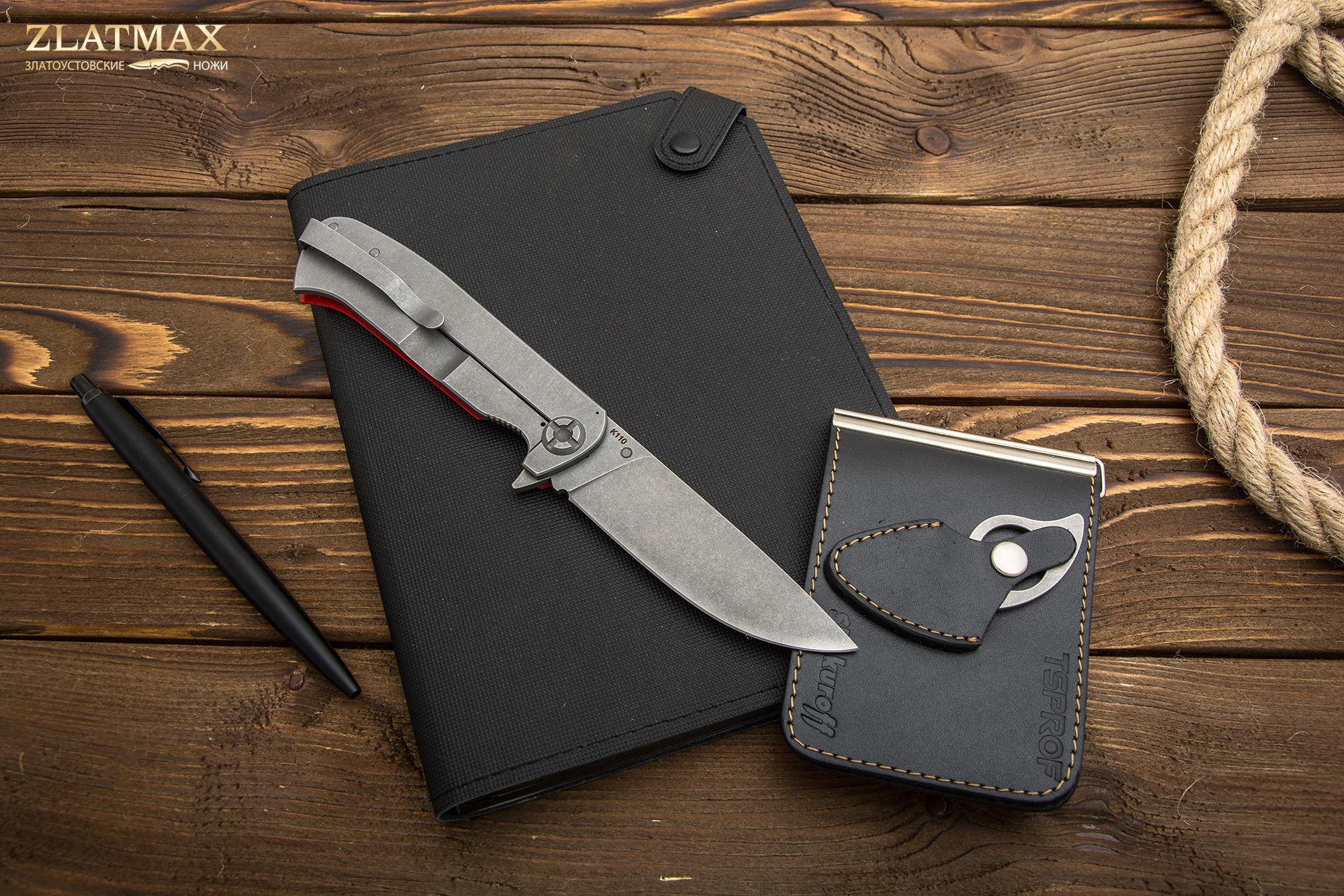 Нож Складной Чиж (K110 Böhler, Накладки G10 Красный, Обработка клинка Stonewash)
