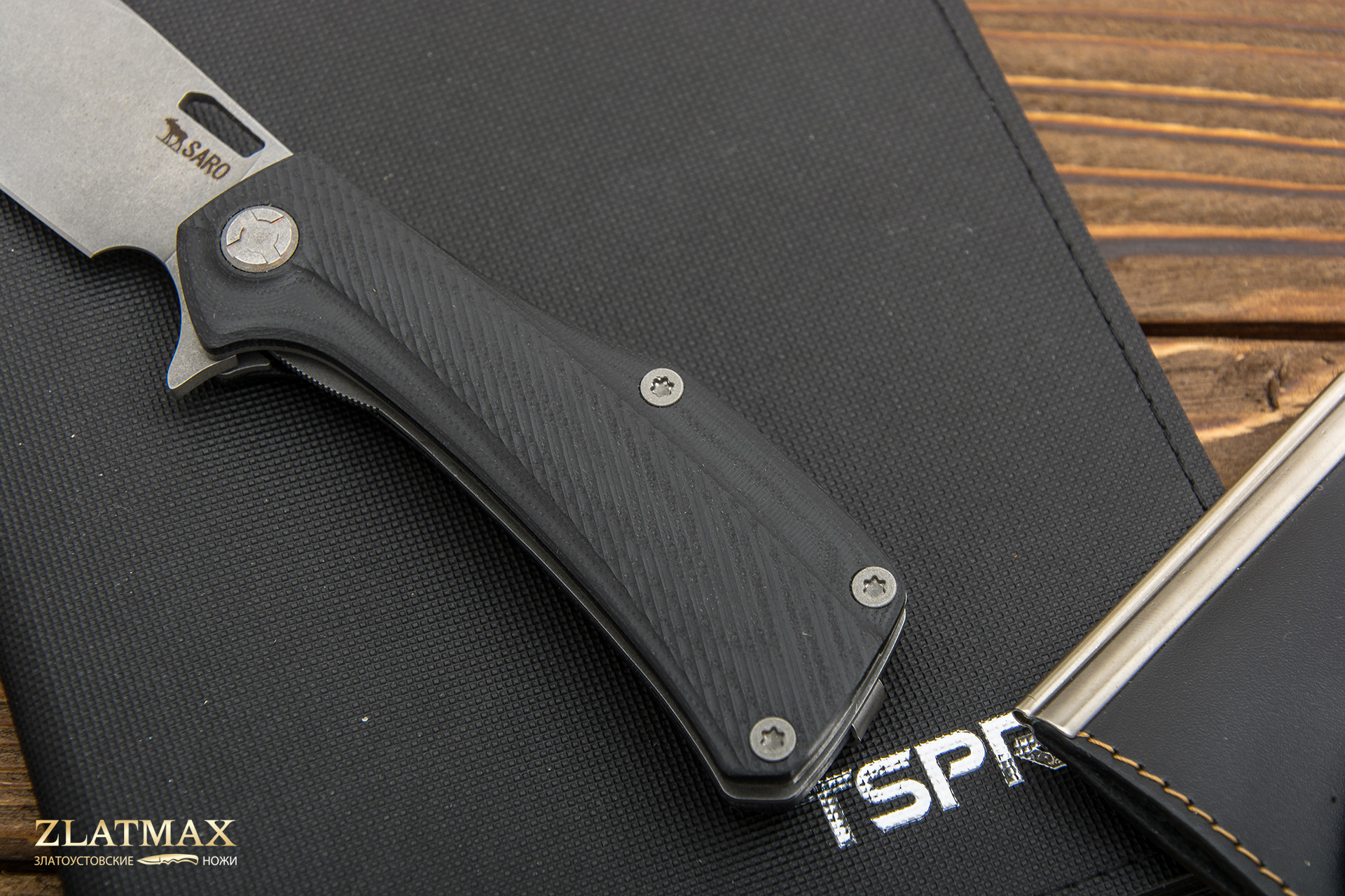 Нож Складной Скорпион WHARNCLIFFE (K110 Böhler, Накладки G10 Черный, Обработка клинка Stonewash)