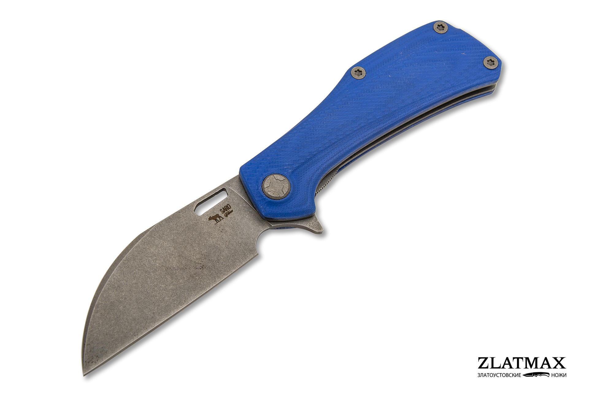Нож Складной Скорпион WHARNCLIFFE (K110 Böhler, Накладки G10 Васильковый, Обработка клинка Stonewash)