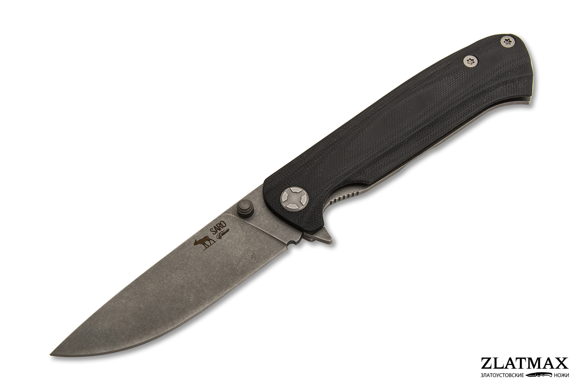 Нож Складной Чиж (K110 Böhler, Накладки G10 Черный, Обработка клинка Stonewash) в Тюмени фото-01