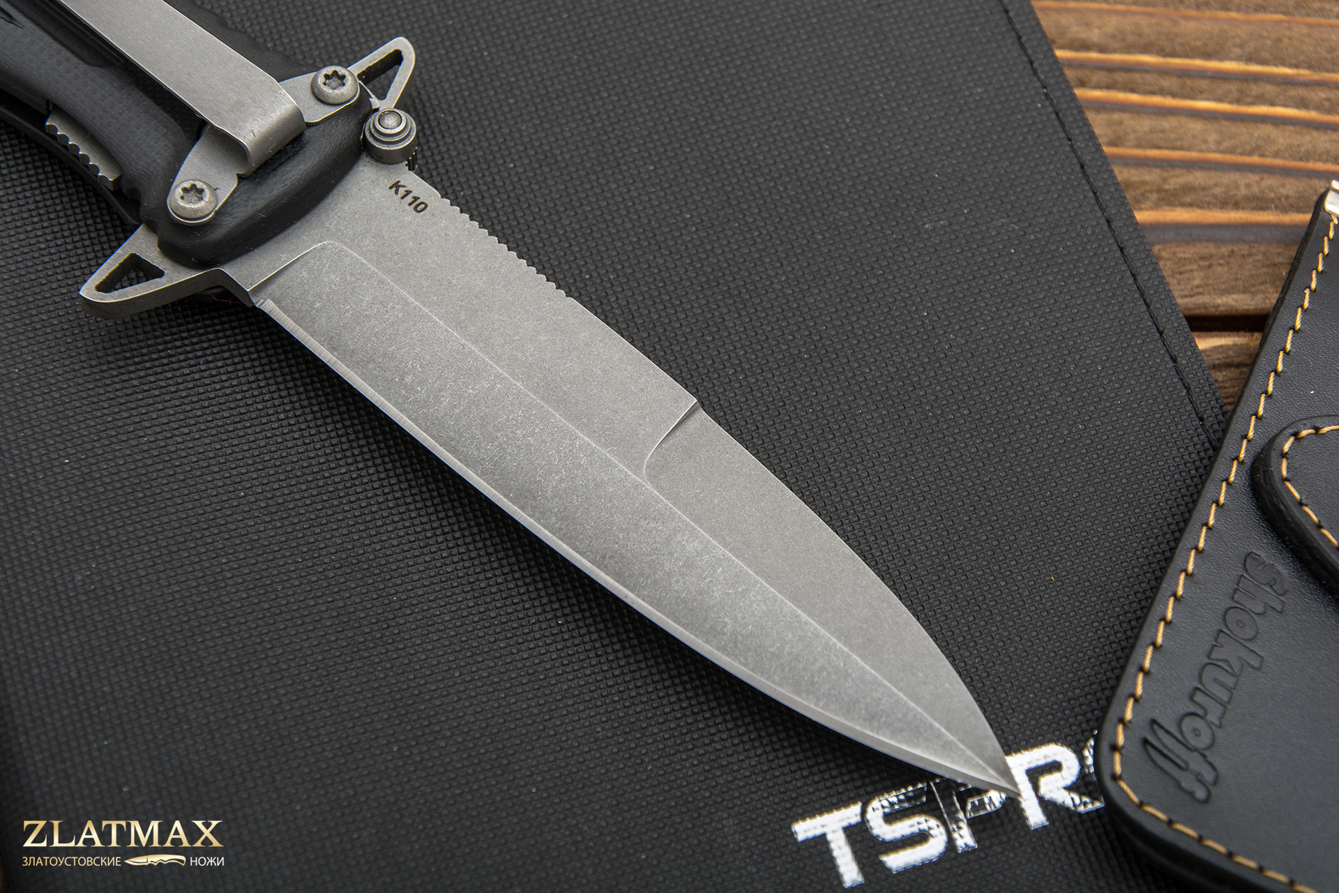 Нож Складной VARANG (K110 Böhler, Накладки G10 Черный, Обработка клинка Stonewash)