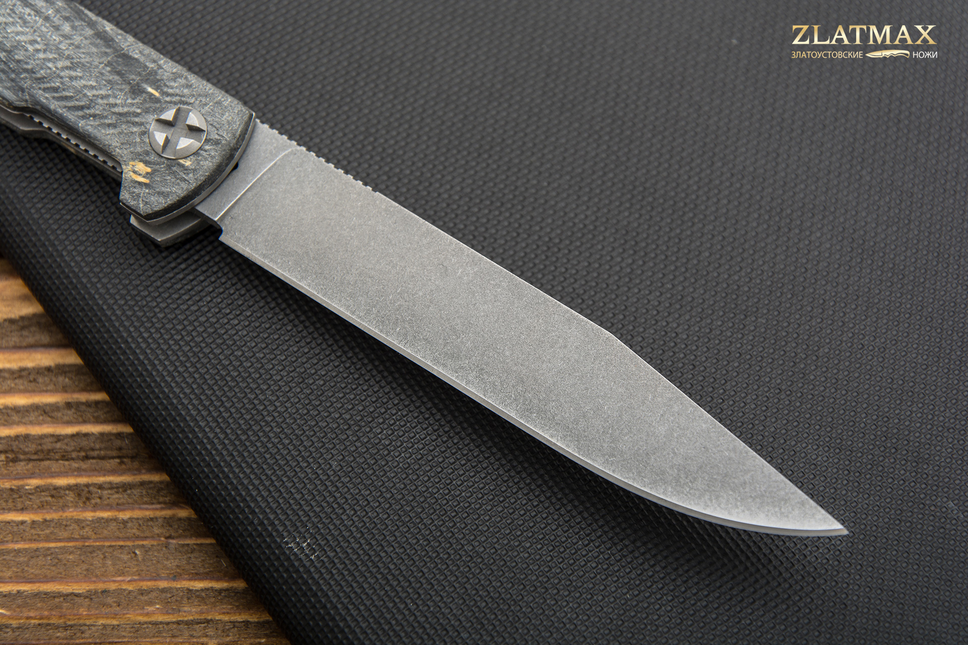 Нож Складной Авиационный SINGLE (K110 Böhler, Накладки стабилизированный кап клёна, Обработка клинка Stonewash)