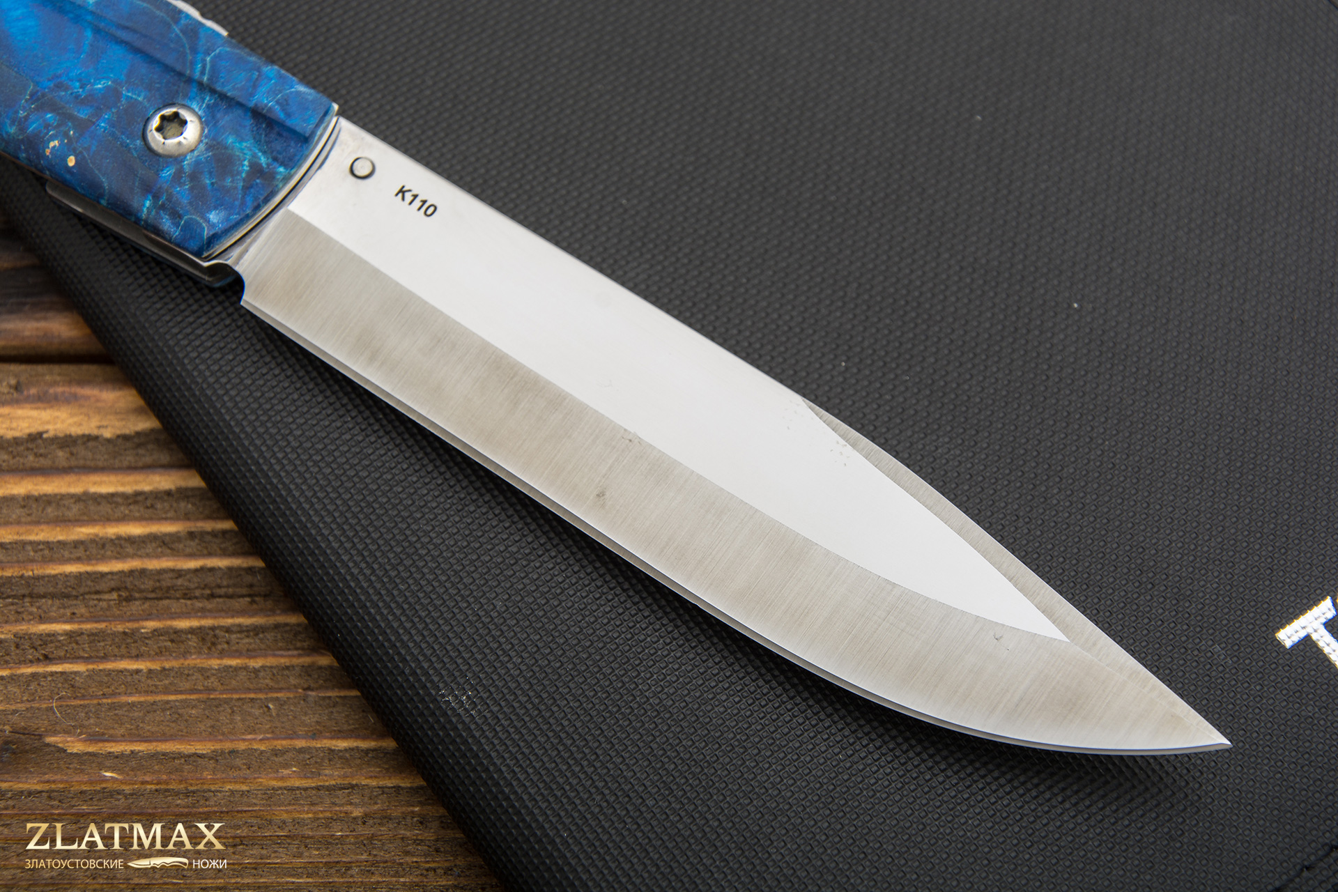 Нож Складной WILD WEST (K110 Böhler, Накладки стабилизированный кап клёна)