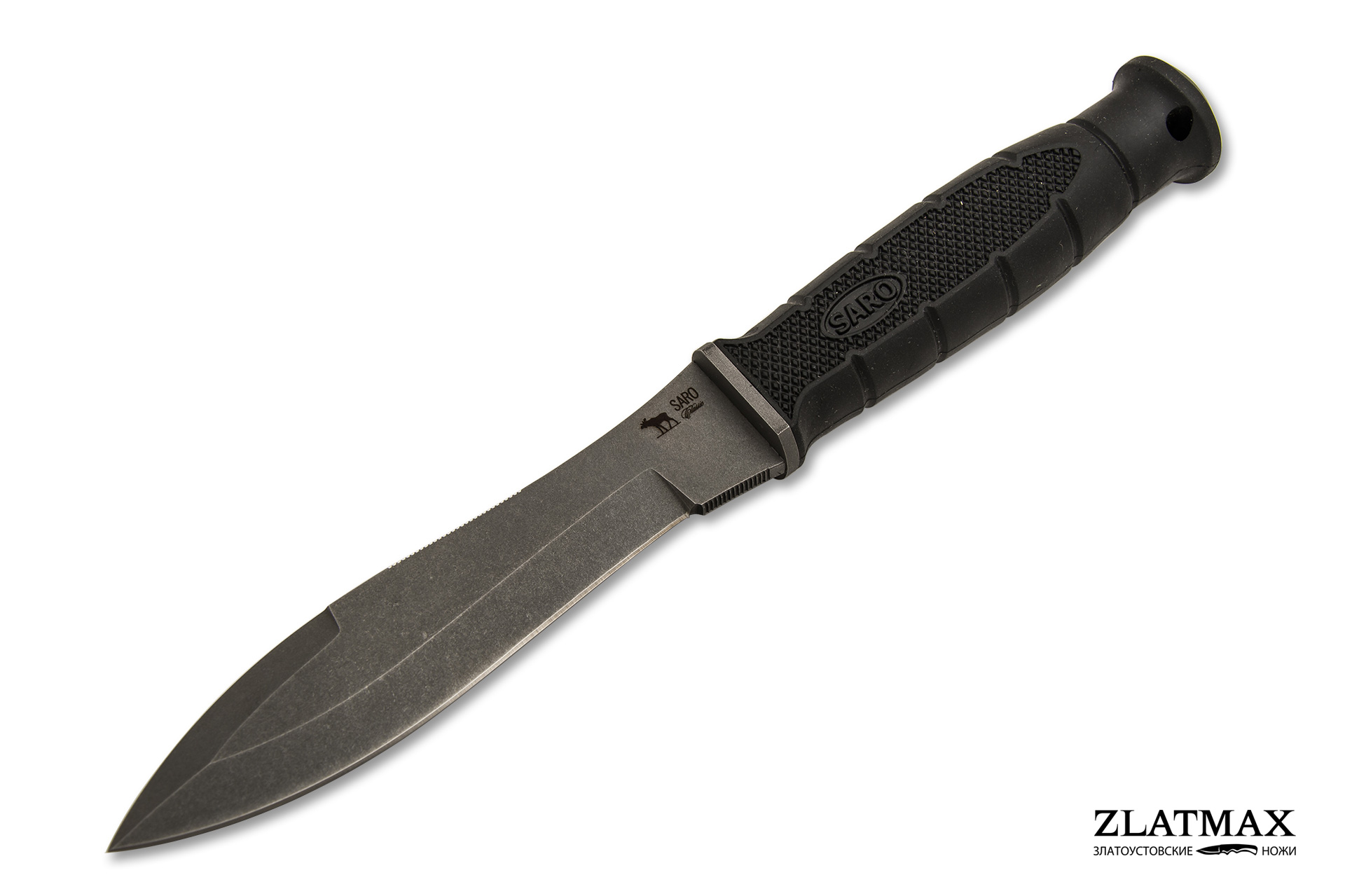 Нож Нерпа (AUS6, Резина, Металлический, Обработка клинка Stonewash)