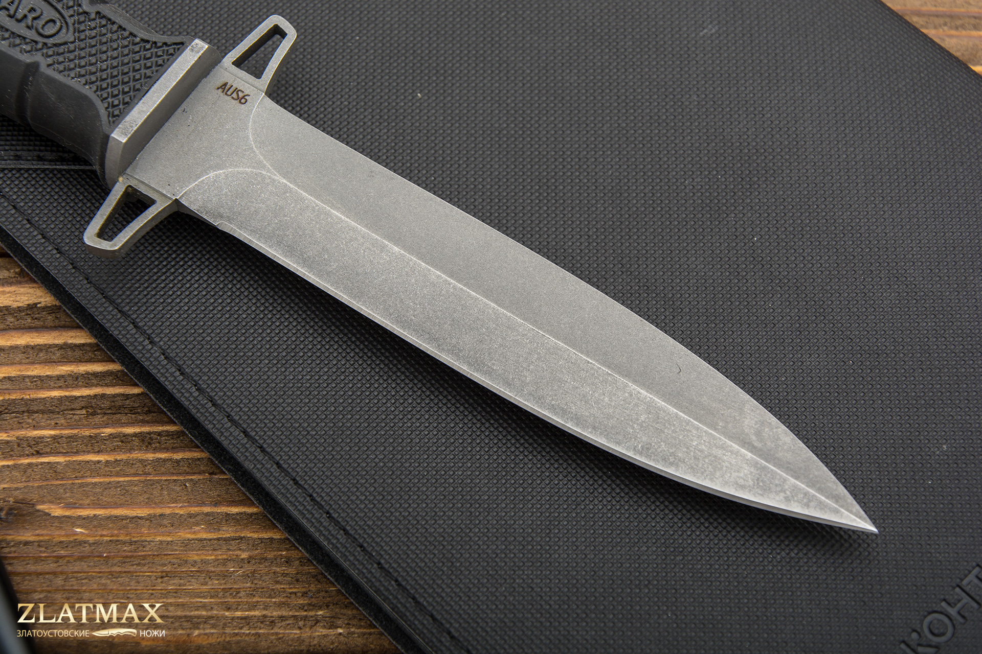 Нож Стрим-НР (AUS6, Резина, Металлический, Обработка клинка Stonewash)