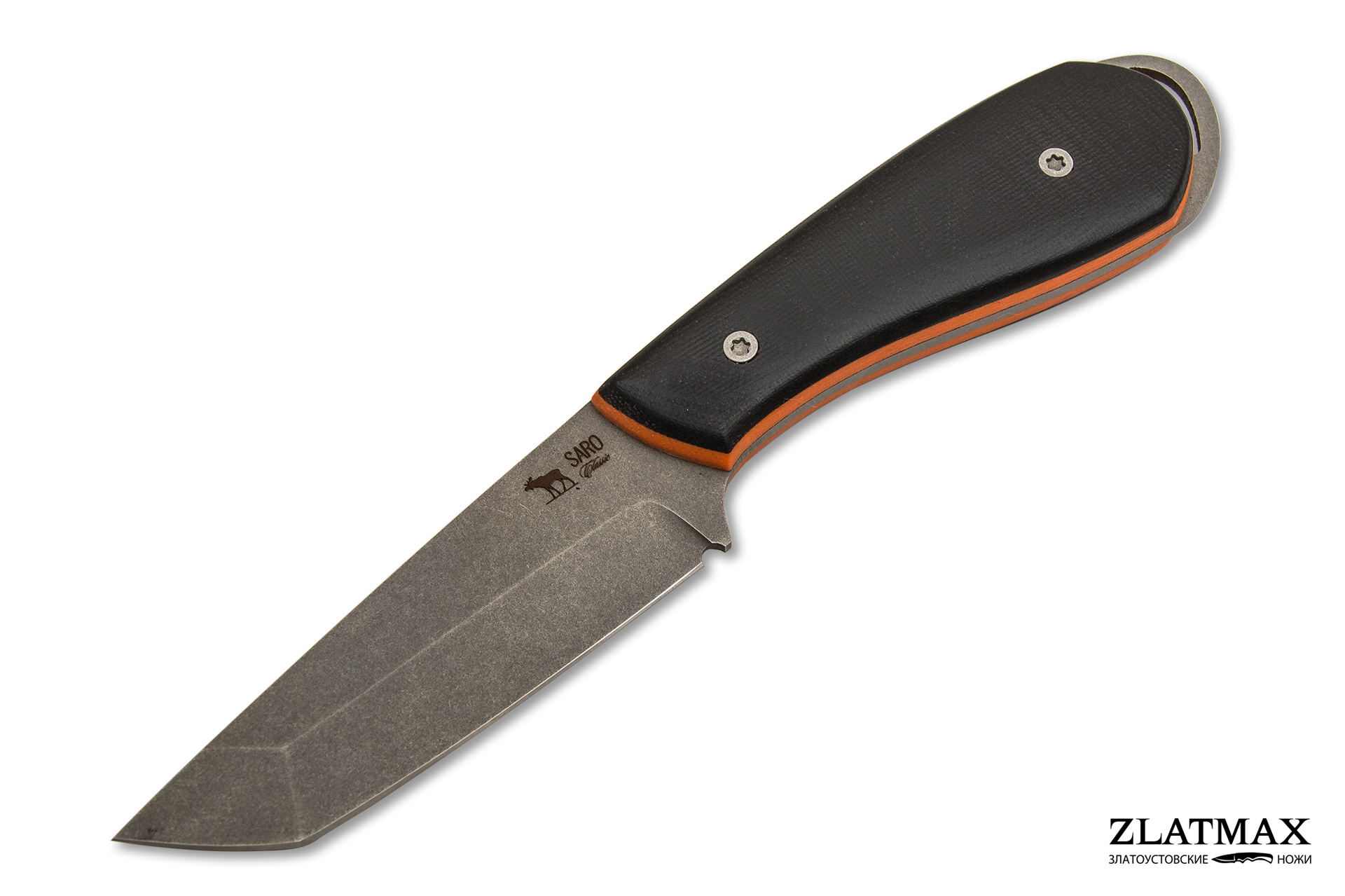 Нож Лис танто (K110 Böhler, Накладки G10 Черный, Обработка клинка Stonewash)
