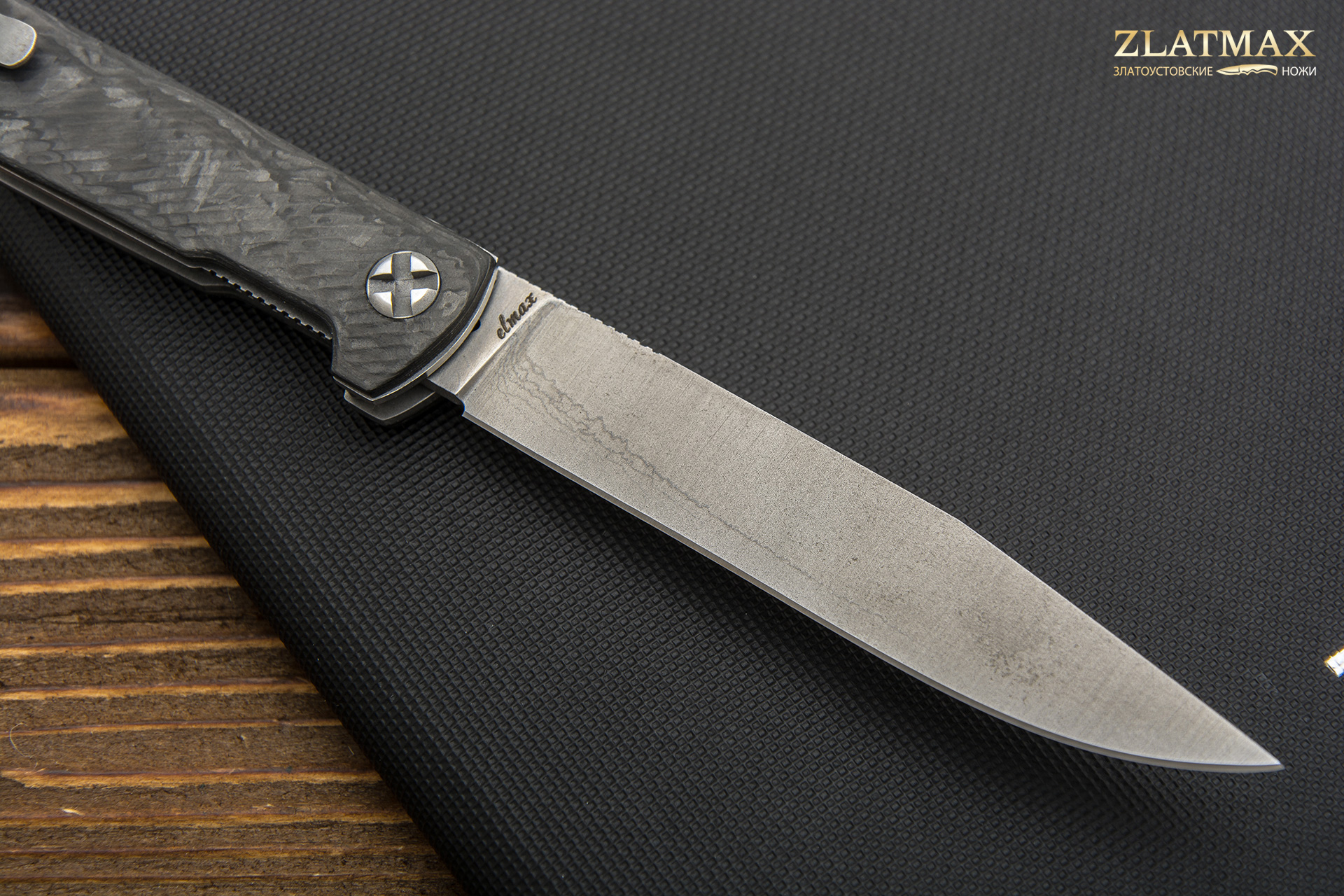 Нож Складной Авиационный SINGLE (ELMAX, Накладки Карбон, Обработка клинка Stonewash)
