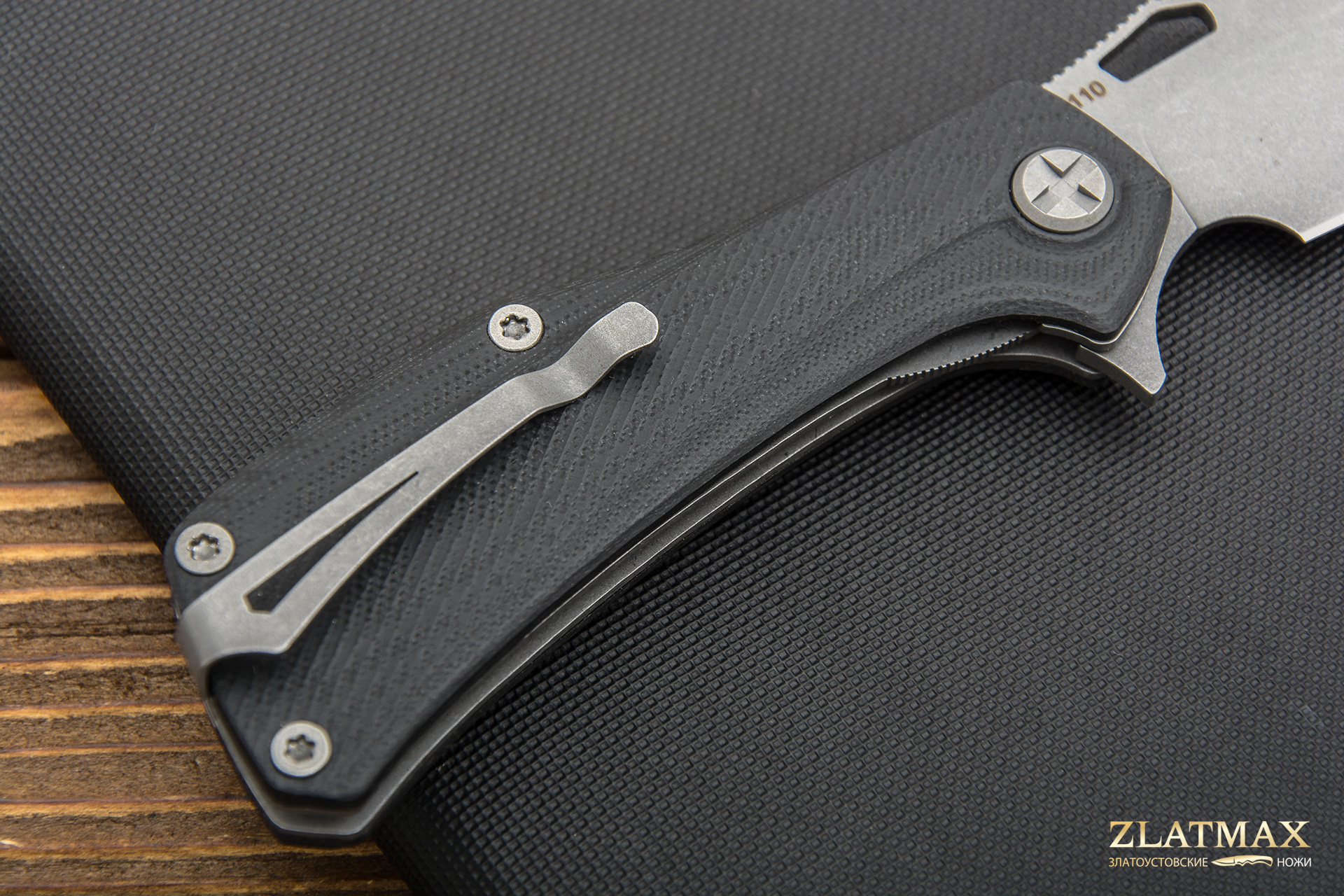 Нож Складной Скорпион EVO BOWIE (K110 Böhler, Накладки G10 Черный, Обработка клинка Stonewash)