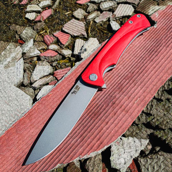 Нож складной «Чиж-плюс» (N690, Красный G10)