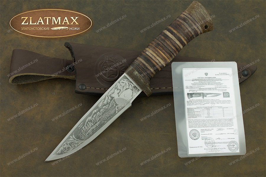 Нож НС-63 (X50CrMoV15, Наборная кожа, Текстолит)