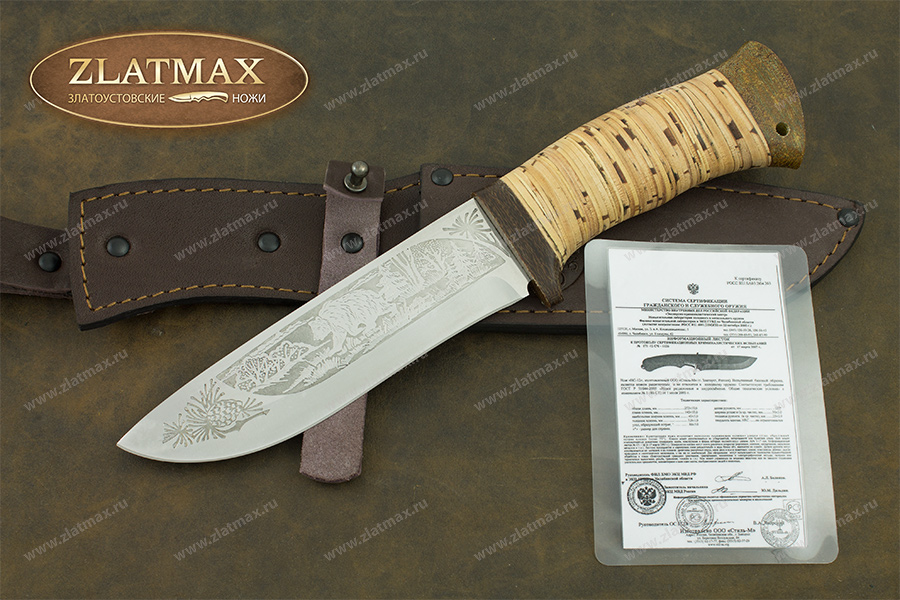 Нож НС-12 (X50CrMoV15, Наборная береста, Текстолит)
