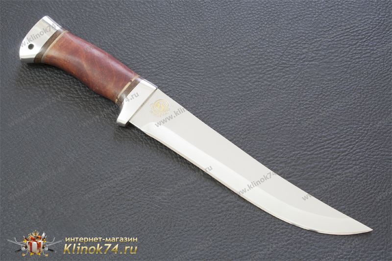 Нож НС-13 (X50CrMoV15, Берёзовый кап, Алюминий, Золочение рисунка на клинке)