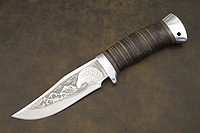 Нож туристический НС-15 (40Х10С2М (ЭИ-107), Наборная кожа, Алюминий)